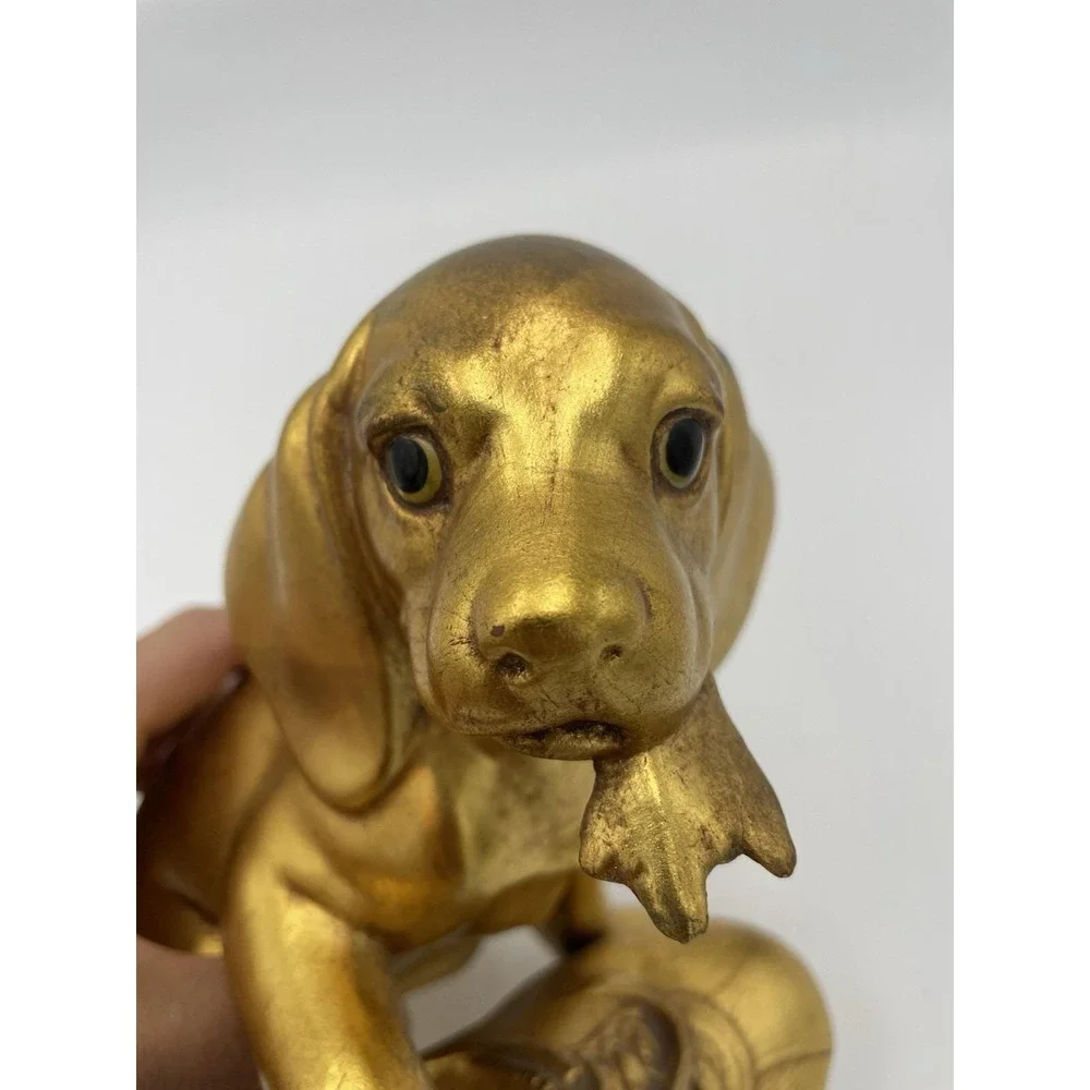 Vintage MCM  Freeman McFarlin Rutledge 859  Gold Leaf ‎ Puppy Dog w/Shoe